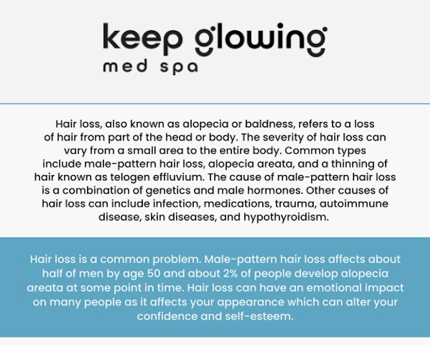 keep glowing hair loss
