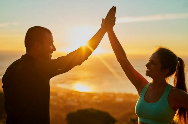 sunset high five sunset high five